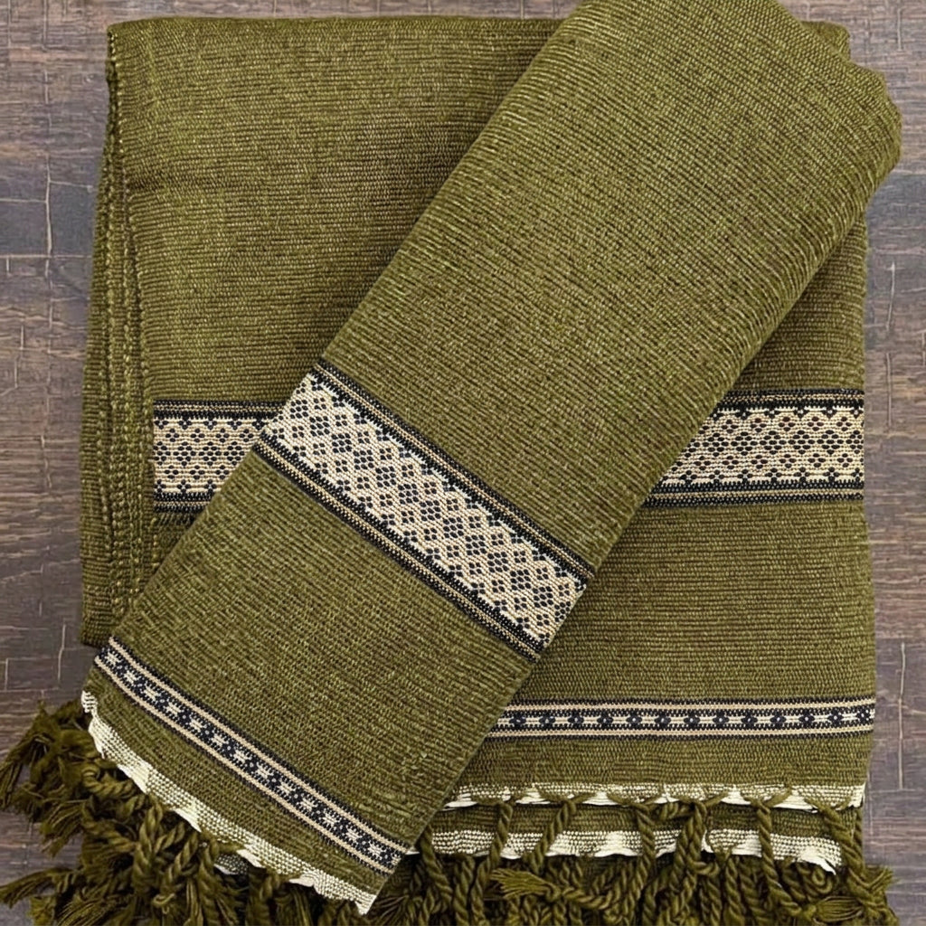 High Quality Traditional Velvet Shawl For men OLIVE GREEN 820