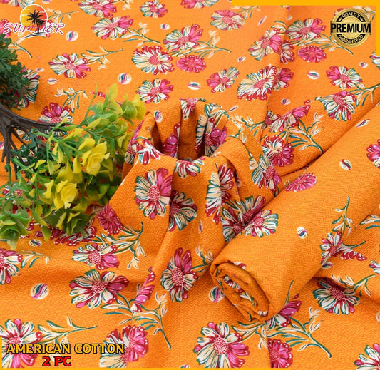 2pc American Cotton Unsititched suit -310