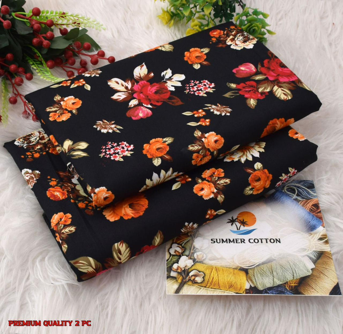 2 pc flora print Four season 437