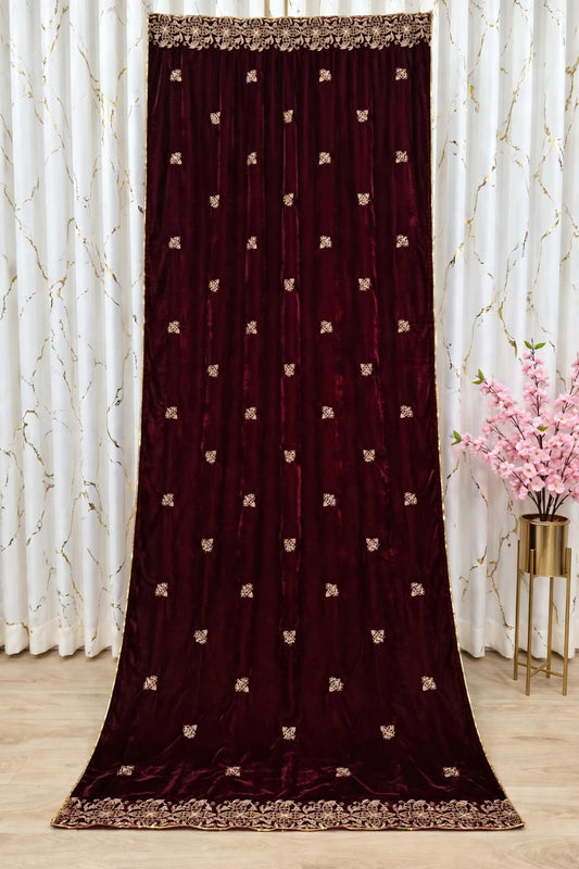 Women Shawl Velvet Premium border 🪡 work, 704