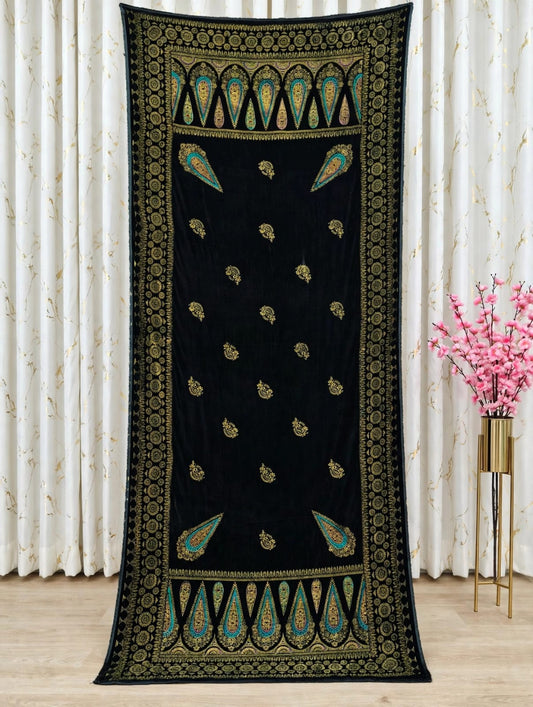 Bareeze velvet  Women Shawl classic printed  border 🪡 work, 708