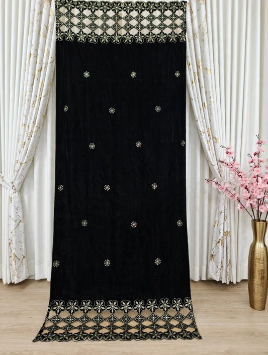 Women Shawl Velvet Premium border 🪡 work, 703