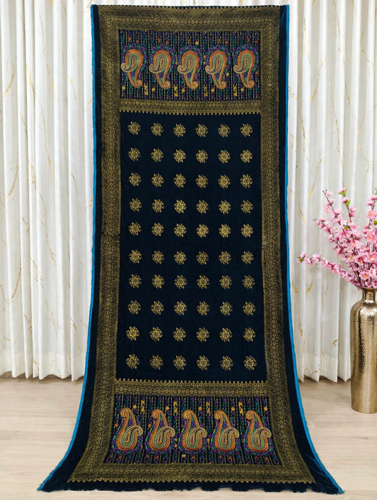 Bareeze velvet  Women Shawl classic printed  border 🪡 work, 710