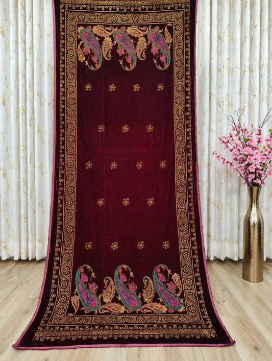 Bareeze velvet  Women Shawl classic printed  border 🪡 work, 714