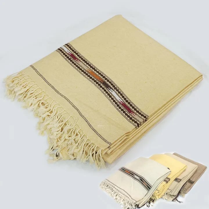 High Quality Traditional Velvet Shawl For Men PURE CREAM  813