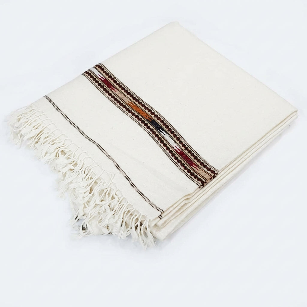 High Quality Traditional Velvet Shawl For Men PURE WHITE  814