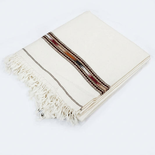 High Quality Traditional Velvet Shawl For Men PURE WHITE  814