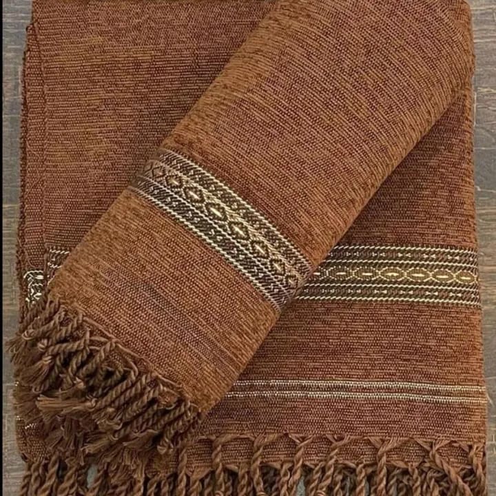 High Quality Traditional Velvet Shawl For Men BROWN  816