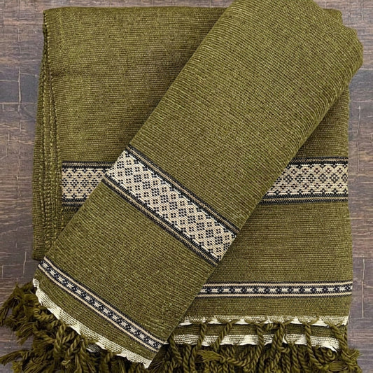 High Quality Traditional Velvet Shawl For men  OLIVE GREEN  820