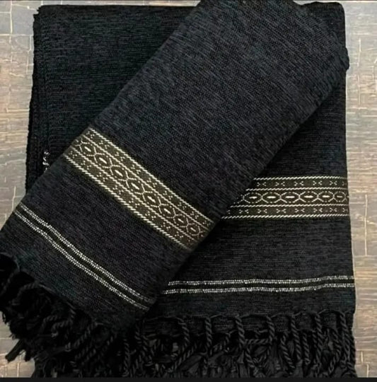 High Quality Traditional Velvet Shawl For Men  BLACK 811