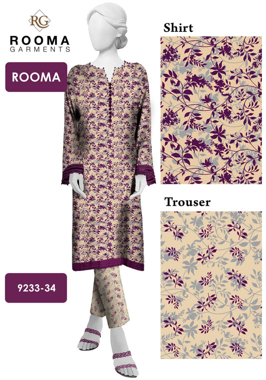 2pc American Cotton Unstitched suit -711