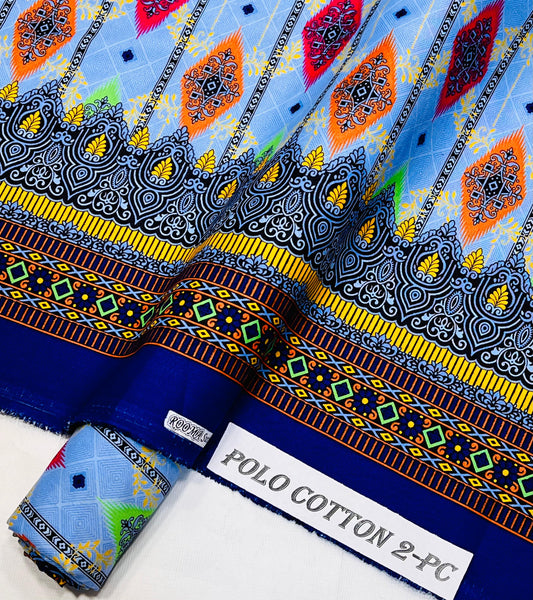 2pc American Cotton Unstitched suit -714