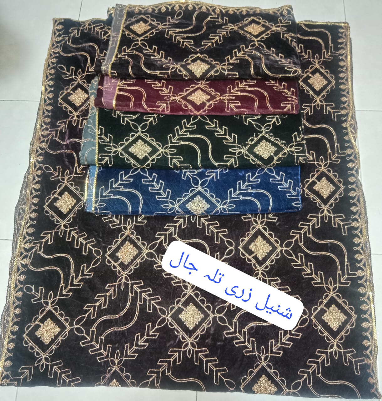 Women Shawl Velvet Shunil  zari Tilla Jaal 🪡 work, 21