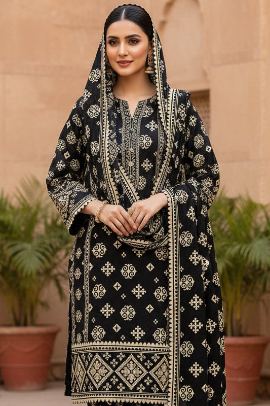 2pc American Cotton Unstitched suit -154