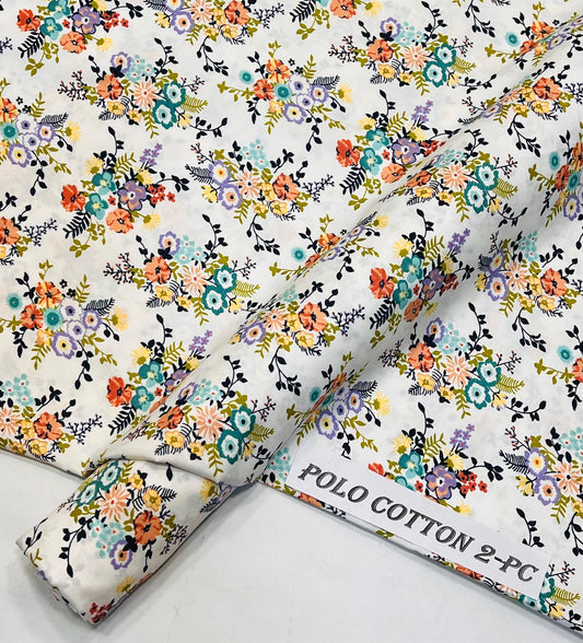 2pc Micro Polo Cotton Unsititched suit -12