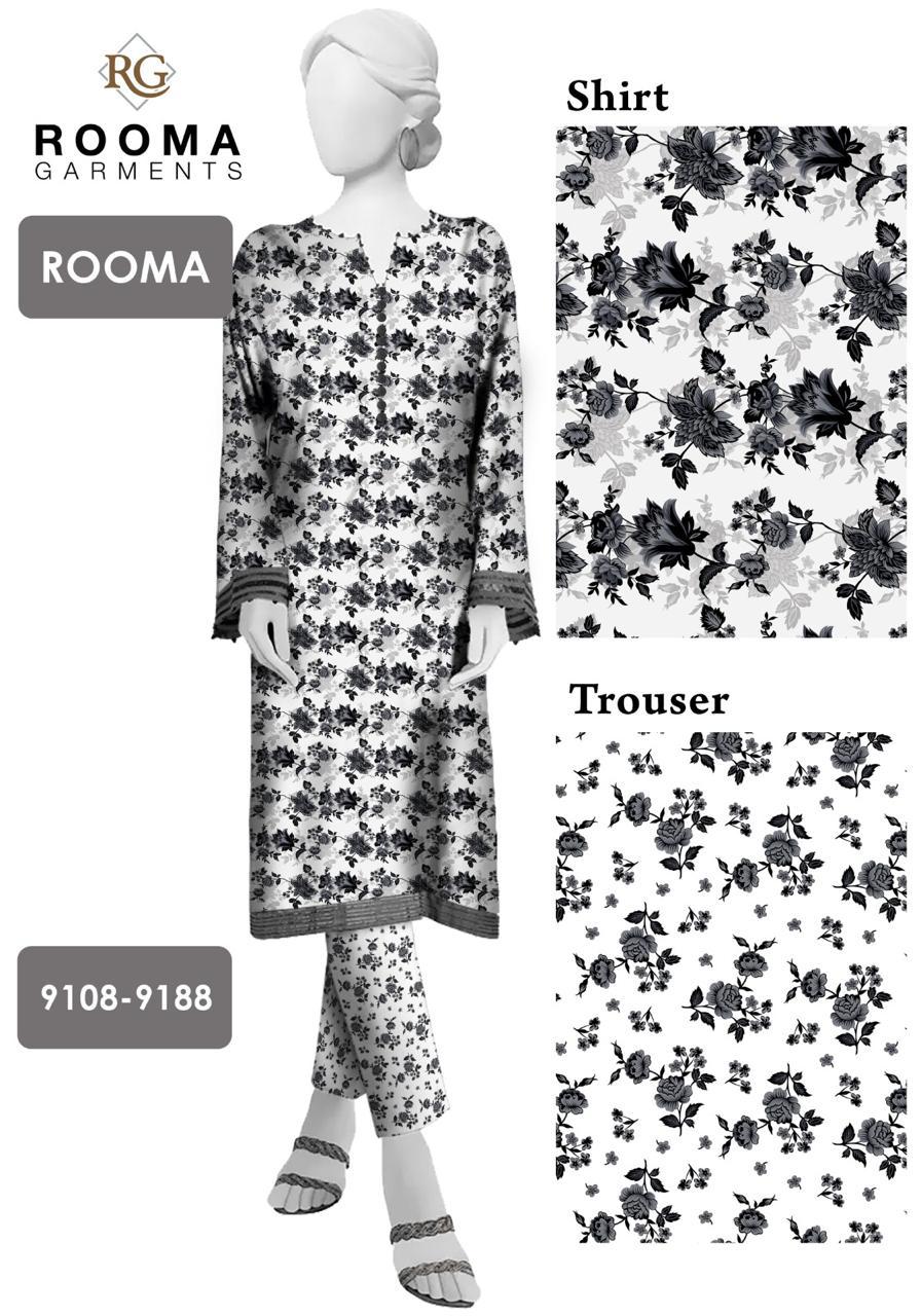 2pc American Cotton Unstitched suit -610