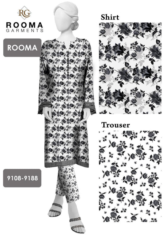2pc American Cotton Unstitched suit -610
