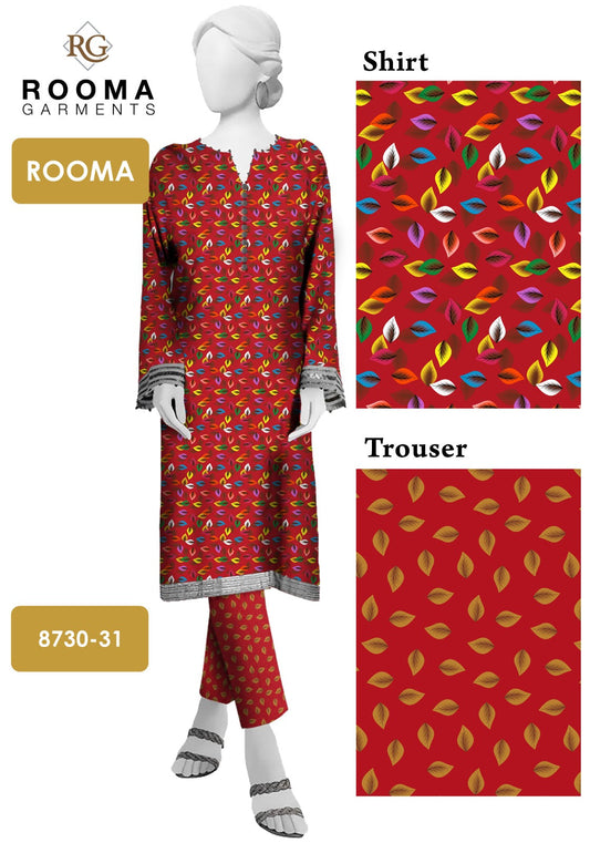 2pc American Cotton Unstitched suit -713